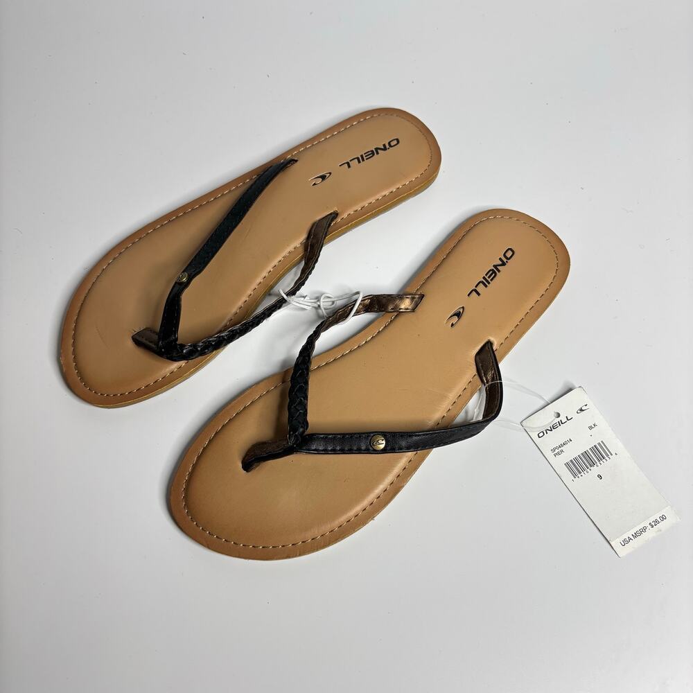 O'Neill Pier Flip Flop Sandals in Black